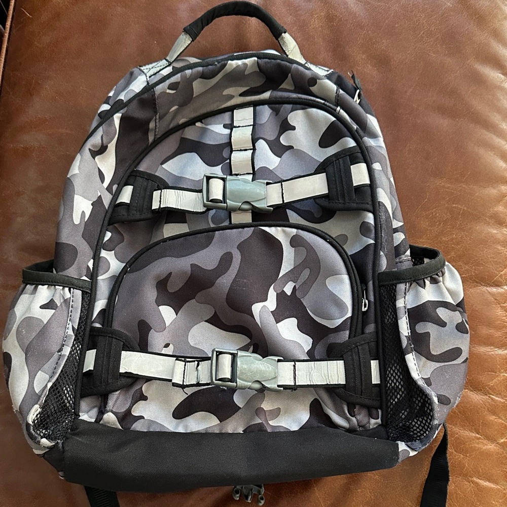 Pottery Barn Kids Gray Camo Backpack